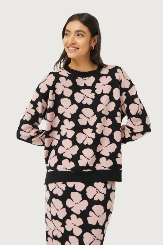 Maglione Jacinto in maglia jacquard con stampa floreale