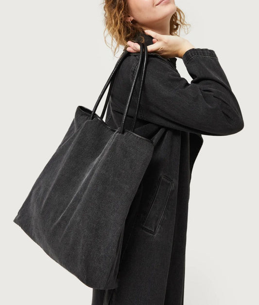 Borsa a tracolla in denim nero