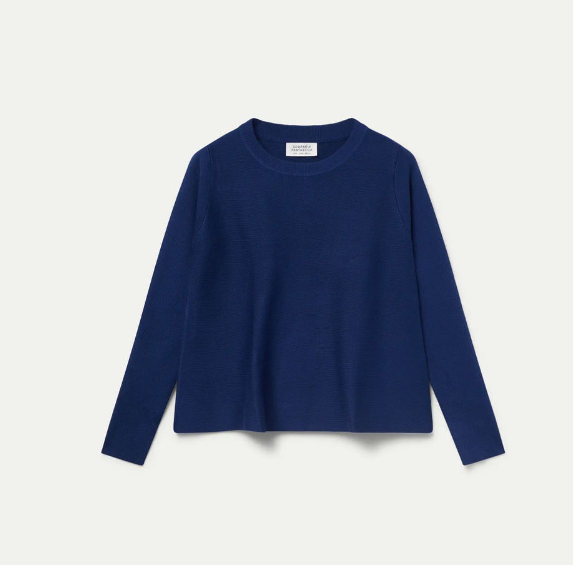 Maglione svasato in maglia blu navy