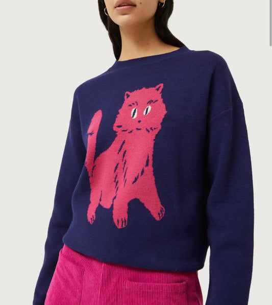 Maglia con stampa gatto