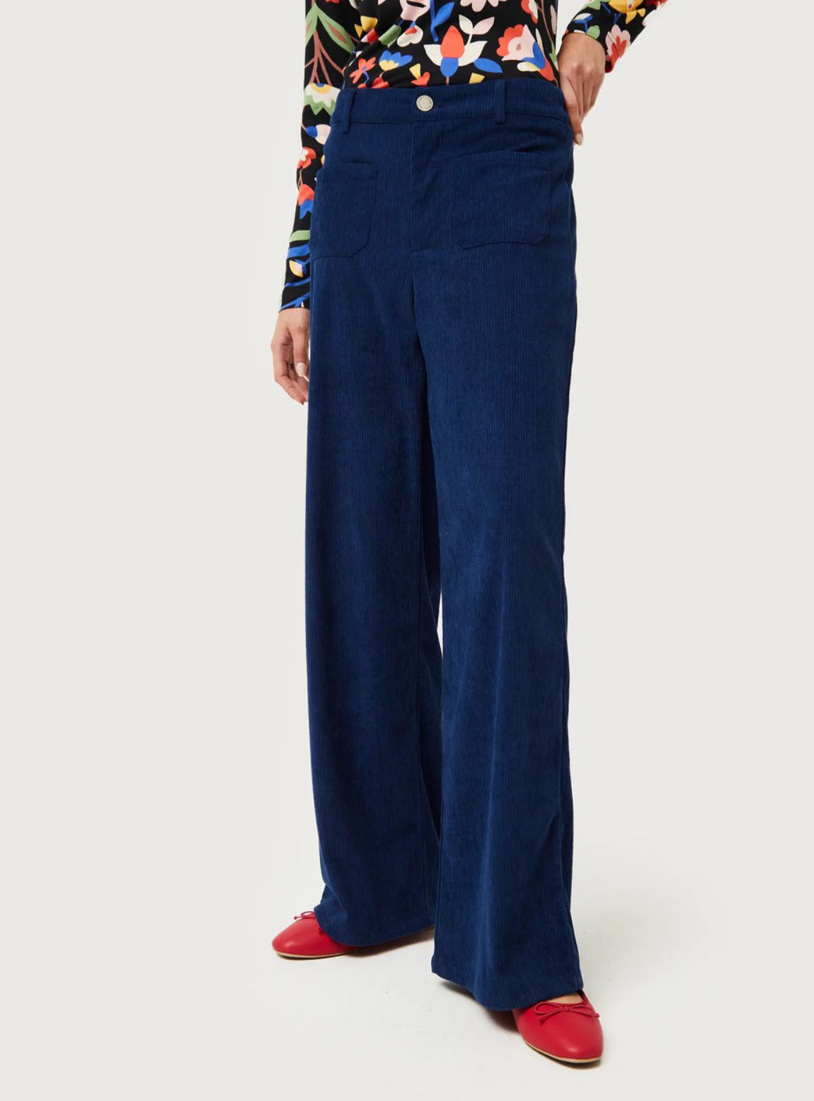 Pantaloni di velluto a coste blu navy