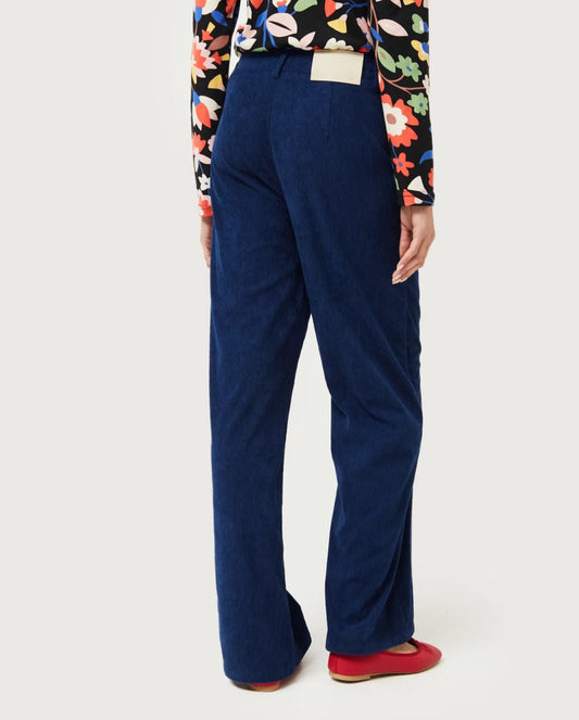 Pantaloni di velluto a coste blu navy